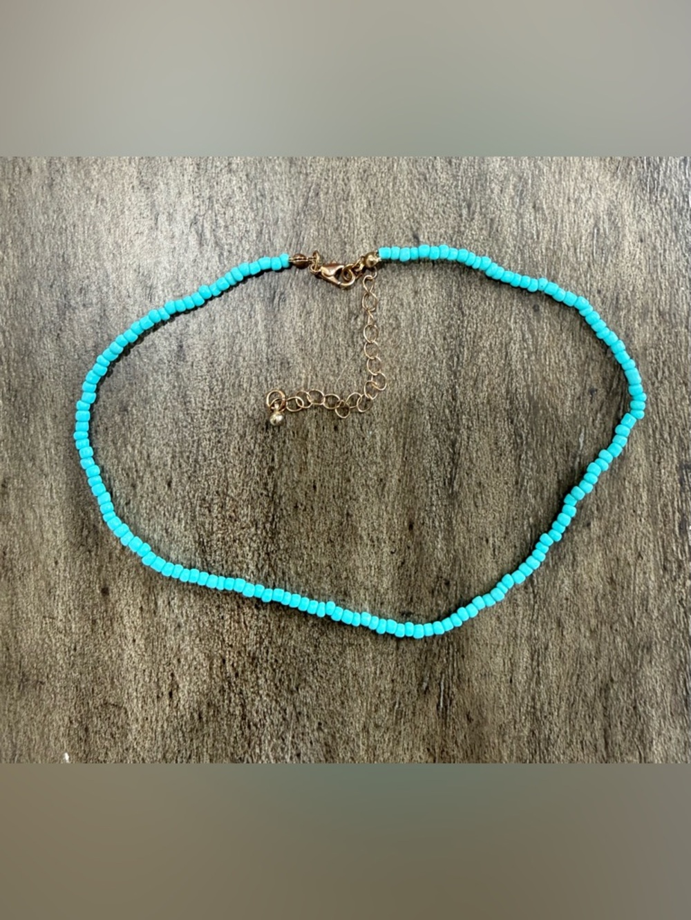 Turquoise Seed Bead Necklace - Unbranded